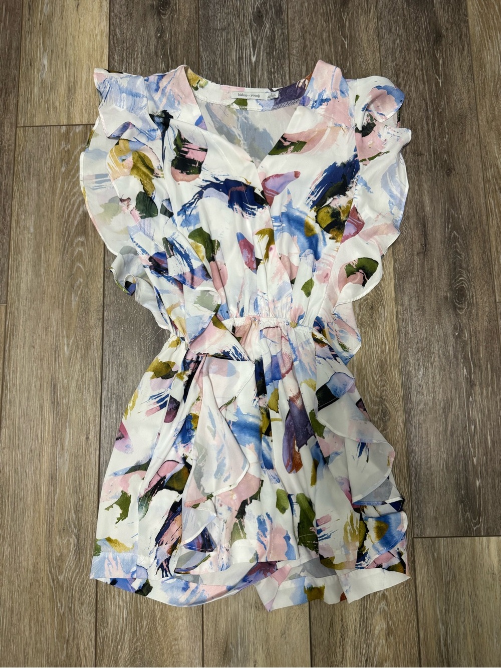 bishop + young White Multi-Color Ruffle Romper